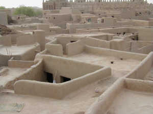 Djenne roof tops creating a labyrinth