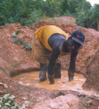 Traditional gold mining