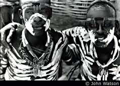 Traditional painted bodies of the Karo